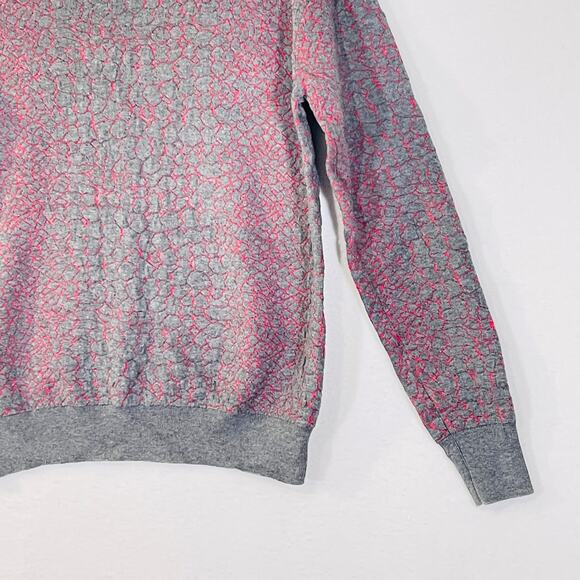 Halogen Sweater Womens Medium Gray Hot Pink Long Sleeve Pullover Jumper Top - Picture 3 of 6